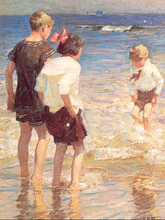 Landcape oil painting Beach Children at Shore No. 3 by Edward Henry Potthast High quality Hand painted Canvas Art Home Decor 2024 - buy cheap