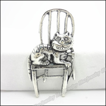25 pçs do vintage encantos gato pingente de prata antiga ajuste pulseiras colar diy jóias de metal que faz 2024 - compre barato