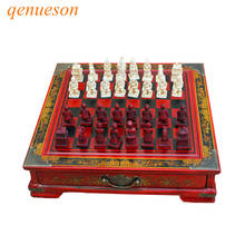 Vintage Collection Chess Chinese Terracotta Warriors Chess Wood Carving Resin Chessman Christmas Birthday Premium Gifts qenueson 2024 - buy cheap