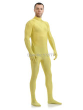 (LS7217)-medias de LICRA brillantes amarillas Unisex, trajes originales fetiche Zentai, Catsuit, disfraz de Halloween 2024 - compra barato