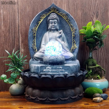 Creative Buddha Statue Lotus Transfer Ball Resin Water Fountain Feng Shui Ornaments Home Office Decoration Waterscape Crafts 2024 - buy cheap