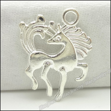 100 pcs Vintage Charms  Horse Pendant Bright silver Zinc Alloy Fit Bracelet Necklace DIY Metal Jewelry Findings 2024 - buy cheap