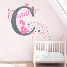 Personalized Name Wall Decal Nursery Vinyl Wall Stickers Home Decor Kids Room Fairy Art Decal Mural Star Custom Kids Name ZB490 2024 - buy cheap