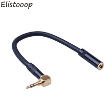 Cable de Audio con clavija de 3,5mm, Cable auxiliar macho a hembra, de ángulo recto de 90 grados, para auriculares de coche, MP3/4 2024 - compra barato
