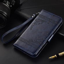 Capa flip de couro para wiko lenny3 max com estampa floral 100%, capa carteira especial com suporte e alça 2024 - compre barato