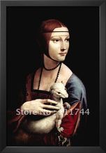 Famous artwork Portrait of a Lady with An Ermine By Leonardo Da Vinci painting on canvas High quality 100% handmade 2024 - buy cheap