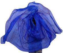 Véu 100% seda para dança do ventre, lenço de seda xale azul real, cor sólida para dança do ventre, 250/270*114cm 2024 - compre barato