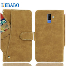 Leagoo m9 capa carteira de couro vintage, 5.5 "flip 3 bolsas com espaços para cartões capa de negócios bolsa protetora para telefone 2024 - compre barato