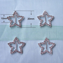 (L0047) wholesales 100 pcs/lot  free shipping , 10mm inner bar star shape rhinestone buckle,outer size:15mm 2024 - buy cheap