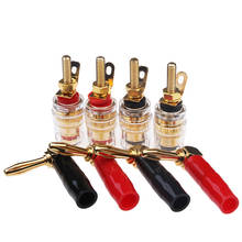 8Pcs 24k Gold Plated 4mm Red/Black  L Type Banana Plug Audio Speaker Cable Connector Speaker Terminal Binding Post 2024 - buy cheap