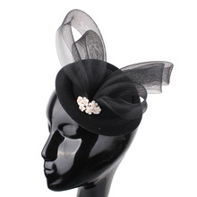 Женская фетровая шляпка цвета слоновой кости, элегантная фетровая шляпка, аксессуар для вечеринки, повязка на голову, свадебный головной убор 2024 - купить недорого