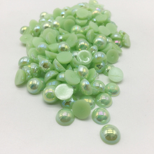 Álbum de recortes semicircular, 4, 6, 8 y 10mm, verde, ABS, para hacer joyas 2024 - compra barato