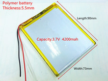 3.7V 4200mAh li-Polymer Lithium Li-Po Rechargeable Battery For GPS PSP DVD PAD e-book tablet pc power bank 557390 2024 - buy cheap