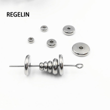 REGELIN-separadores redondos de acero inoxidable para pulsera, accesorios de joyería para collar, anillo espaciador, de 4/5/6/8/10mm, 50 Uds. 2024 - compra barato