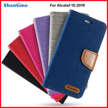 Pu Leather Wallet Phone Case For Alcatel 1S 2019 Flip Book Case For Alcatel 1S 2019 Business Case Soft Tpu Silicone Back Cover 2024 - buy cheap