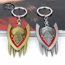 Games Jewelry League Legends Key Chain The Half-Dragon Shyvana Shield Weapon Model Keychain Metal Trinket Keyrings llaveros 2024 - buy cheap
