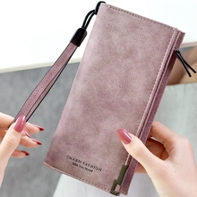 New Wallet Women Leather Purse Wristlet Clutch For Phones Long Big PU Leather Wallet Zip Money Bag Women Coin Purse Card 2024 - buy cheap