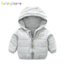 Babzaprobeme casaco de bebê outono inverno, jaqueta listrada casual de algodão com capuz para crianças, roupas de neve para meninos e meninas, bc1252 2024 - compre barato