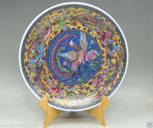 Chinese famille rose porcelain glaze hand-painting 8 Phoenix Plate 2024 - buy cheap