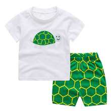 New Baby Boy Clothes Jumping kids suits Children Summer Toddler Boys Clothing sets embroidery turtle animals clothing 2024 - buy cheap