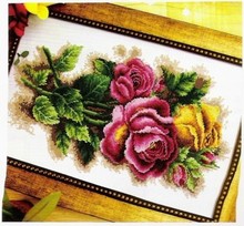14/16/18/28/27   delivery Top Quality Hot Selling Lovely Counted Cross Stitch Kit Three Roses Yellow Red Magenta Rose Flower 2024 - buy cheap