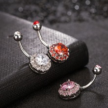 roundness ball zircon crystal Surgical Steel Belly Button Rings Sexy Dangle Navel Piercing Rings Rhinestone Body Jewelry fashion 2024 - buy cheap