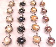 Fashion Freshwater Pearl Bracelet Zinc Alloy Chain Pretty Jewellery Accessory +Free Shipping 2024 - buy cheap