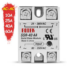 10A 25A 40A 60A AC-AC Single Phase Solid State Relay AC SSR SSR-10AA SSR-25AA SSR-40AA SSR-60AA 80-250VAC 220V TO 24-380V AC 2024 - buy cheap