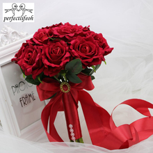 Wedding Accessories Wedding Arrangement Bridal Bouquet Hot Red Wedding Bouquets 2024 - buy cheap