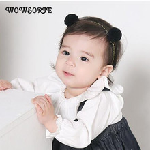 Wowsorie 2018 Novas Crianças Headband Acessórios Para o Cabelo Do Bebê Faixa de Cabelo Coreano Acessórios Para o Cabelo Headbands Dupla Bola De Cheveux 2024 - compre barato