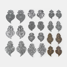 5Pairs Flower Filigree Viana Heart Charms Pendants for Necklace Earring Jewelry Making Findings 2024 - buy cheap