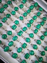 100Pcs Women's Green Stone Turquoise Silver Plated Rings Lots Wholesale Jewelry Ring BL073 2024 - buy cheap