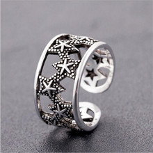 New Personality Retro Hollow Star 925 Sterling Silver Jewelry Sweet Sun Moon And Star Carved Flower Opening Rings  SR405 2024 - buy cheap