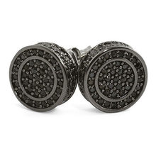 micro pave cz round shape black gold silver color iced out bling screwback silver plated earring 2024 - buy cheap