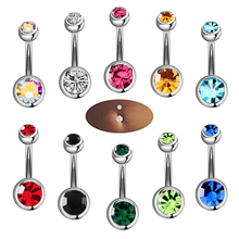 5/10/15/20pcs/lot Piercing Navel Surgical Steel Crystal Rhinestone Belly Button Rings Navel Piercing Ombligo  Ball Nombril 2024 - buy cheap