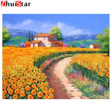 Mosaico de diamantes de imitación cuadrados 5d, bordado de paisaje, punto de cruz natural, pintura de diamante artesanal, XY1 2024 - compra barato