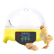 Мини 7 яиц цифровой инкубатор полностью автоматический цифровой СВЕТОДИОДНЫЙ ПОВОРОТНЫЙ куриный утиный инкубатор 2024 - купить недорого