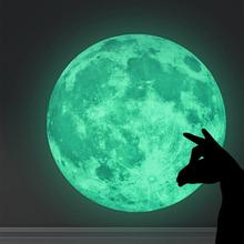 Luminous Wall Stickers Large Moon Glow in the Dark Stickers For Kids Room Home Decoration Pegatinas De Pared Art Decals 2024 - buy cheap