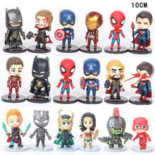 Disney Marvel Avengers Newest Toys 10cm 6pcs Thanos Hulk Buster Spiderman Iron Man Captain America PVC Action Figures Cute Dolls 2024 - buy cheap