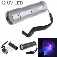 395nm Aluminum Alloy 12 LED UV Flashlight Support 3 x AAA Batteries for Fluorescent Agent Detection / Money Detector 2024 - buy cheap