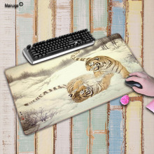 Mairuige dois tigre grande gaming mouse pad bloqueio borda teclado tapete do mouse gaming grande mesa mousepad para cs go lol dota jogo 2024 - compre barato