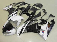 Kit de carenado para motocicleta KAWASAKI Ninja ZX6R 636 09 10 ZX 6R 2009 2010 zx6r ABS, juego de carenados blanco brillante y negro + regalos KM09 2024 - compra barato