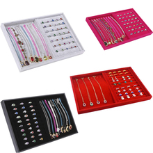 SZanbana 10Slots Rings & 8 Hooks Velvet Showcase For Necklaces Box Jewelry Organizer Display Storage Holder Ring Tray Gift Idea 2024 - buy cheap
