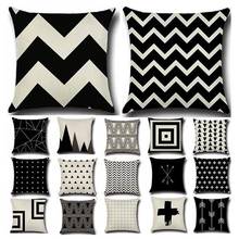 1Pcs 45*45cm Beige Geometric Cotton Linen Throw Pillow Cushion Cover Car Home Sofa Decorative Pillowcase 40 2024 - buy cheap