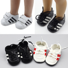 Fashionable white sneakers shoes for dolls fits 43 cm baby dolls accessories and 18inch American' doll 2024 - buy cheap