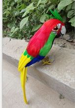 Cerca de 30cm simulação de papagaio vermelho de volta brinquedo de polietileno & furs macaw modelo presente 1926 2024 - compre barato