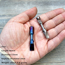 Minigarrafa de liga de titânio azul assada, ferramenta multi-uso ao ar livre edc, abridor ultraleve, chave de fenda, pingente 2024 - compre barato