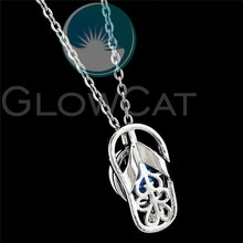 Женское серебряное ожерелье с подвеской в виде клетки в виде тапочек и эфирных масел 2024 - купить недорого