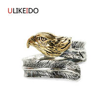 100% Pure 925 Sterling Silver Jewelry Bird Rings Opening Vintage Men Signet Ring For Women Fine Gift 0013 2024 - buy cheap