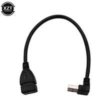 Высококачественный Удлинительный адаптер USB 3,0 A Male to Female, 90 углов, кабель USB2.0 male to female, правый/левый/вниз/вверх, черный кабель 2024 - купить недорого